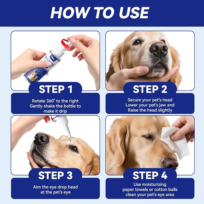 Wellix PET Dog Eye Drops for Dogs & Cats, 60ml
