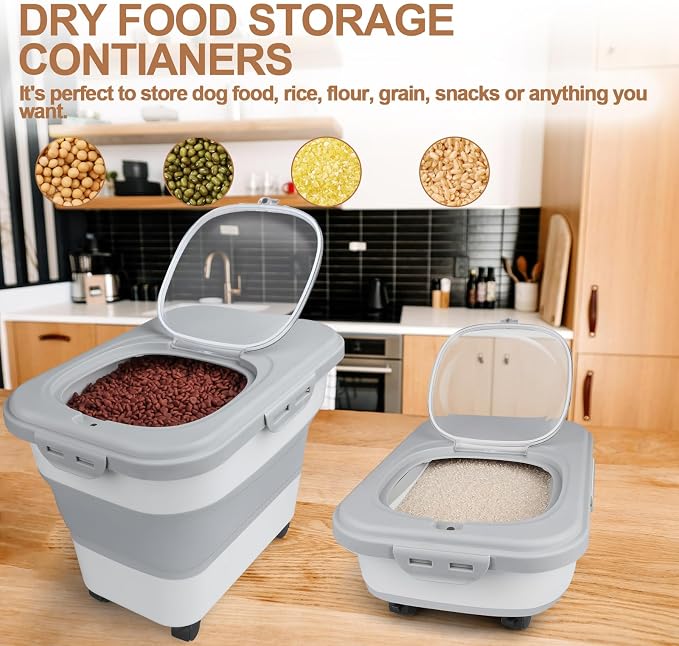 TIOVERY Dog Food Storage Container, 20lbs, Clear