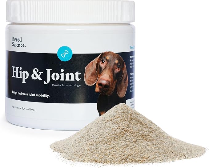 Hip and Joint Food Supplement for Dogs, Small Breeds- Glucosamine and Chondroitin Powder with Green Lipped Mussel - Pain, Inflammation Relief with Vitamins - Senior Health Supplies for Arthritis