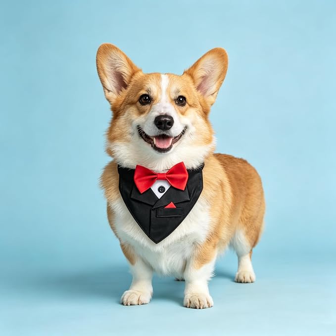 Popular Pet Party Suit Tuxedo Collar, Small, Black