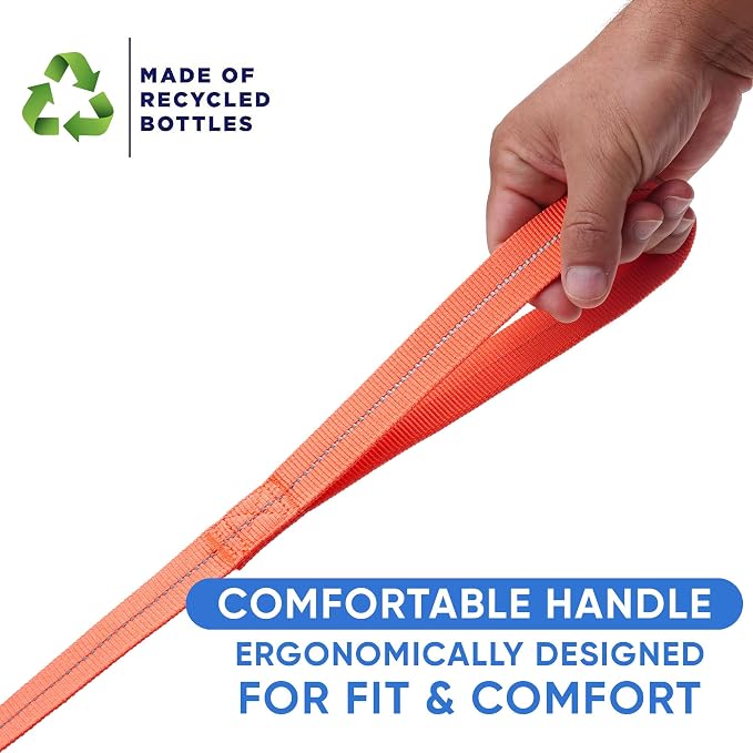 Pawtitas Coral Dog Leash 6 ft XS/S Reflective Durable Lightweight Recycled Lead for Small Dogs and Puppies