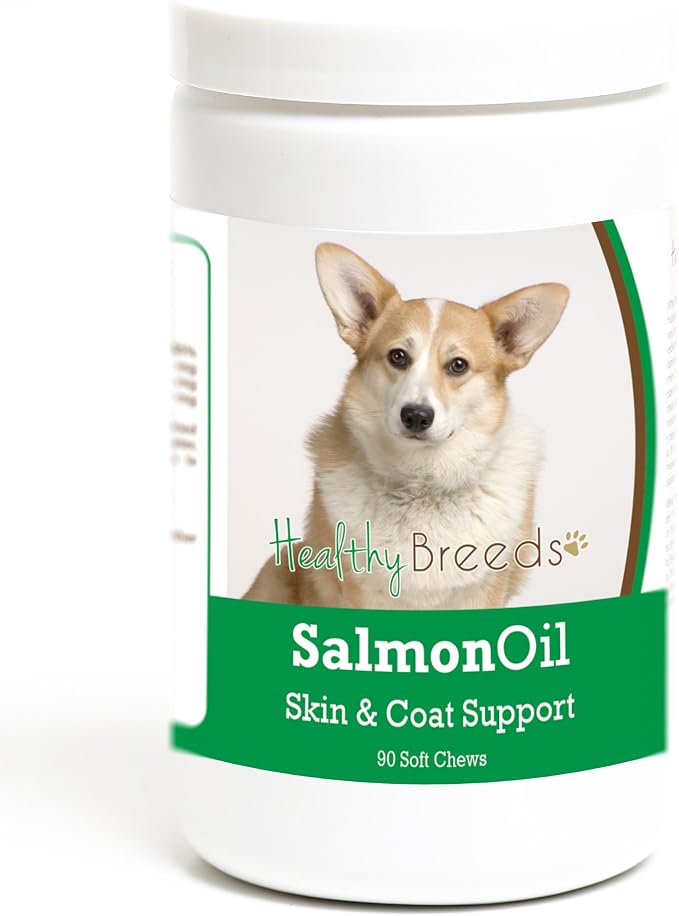 Healthy Breeds Cardigan Welsh Corgi Salmon Oil Soft Chews 90 Count, Brown