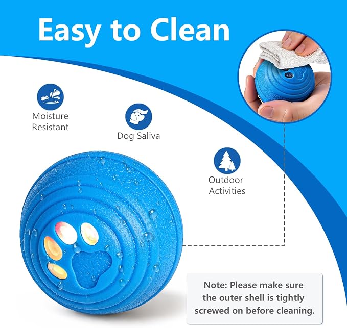 Smart Interactive Dog Ball for Aggressive Chewers, Self Moving Toy, E-TPU | Vibrating Dog Ball with 4 Play Modes, Moving & Bouncing Ball for Dogs, Smart Self Rolling Dog Toy for Small Medium Dogs
