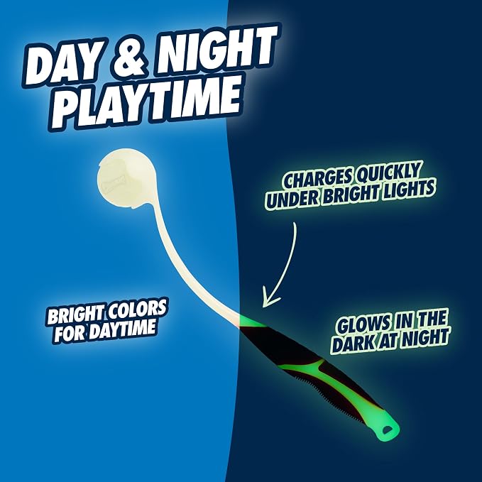 Chuckit Pro Fetch Toy Ball Launcher For Dogs; Compatible With Any Chuckit! Medium Size 18 Inch + Max Glow Ball
