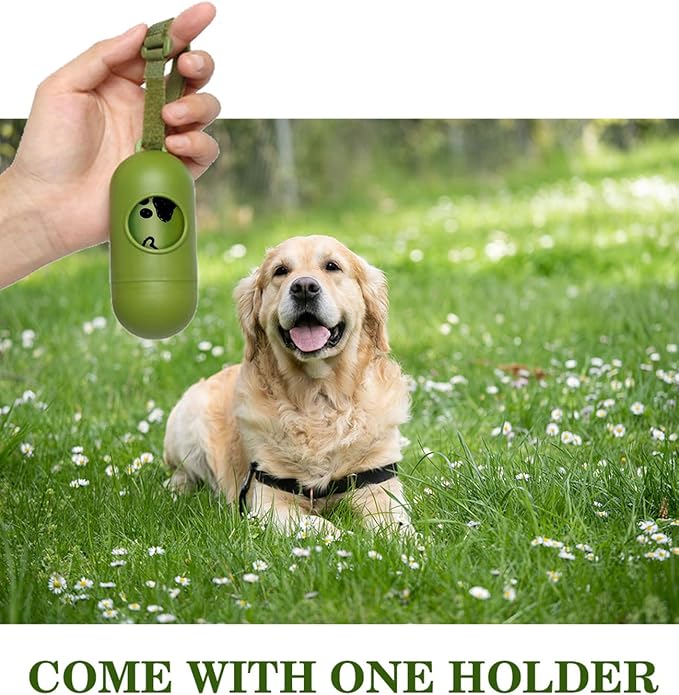 Dog Poop Bags Rolls: Leak-Proof Poo Bag with Dispenser – Large Unscented Poop Bags for Doggy Dogs (450 Count)- Green