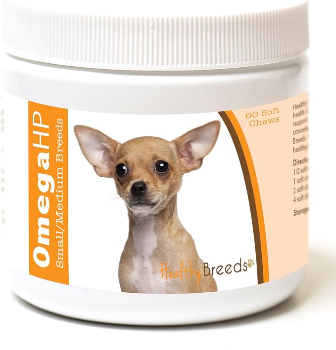 Healthy Breeds Chihuahua Omega HP Fatty Acid Skin and Coat Support Soft Chews 60 Count