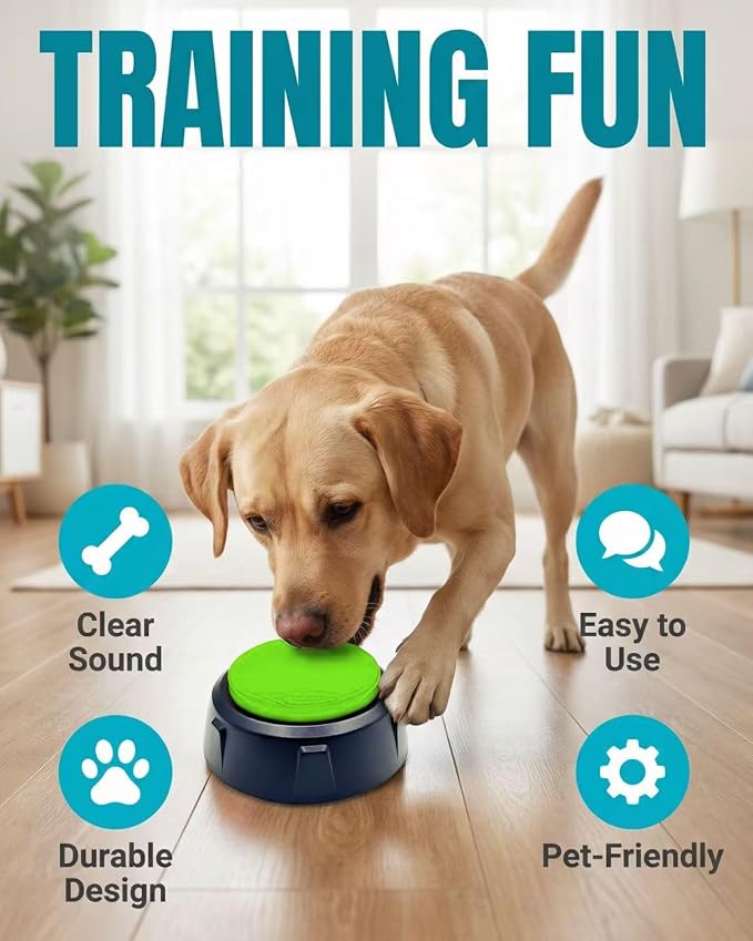 Dog Buttons for Communication, Recordable Button, Green