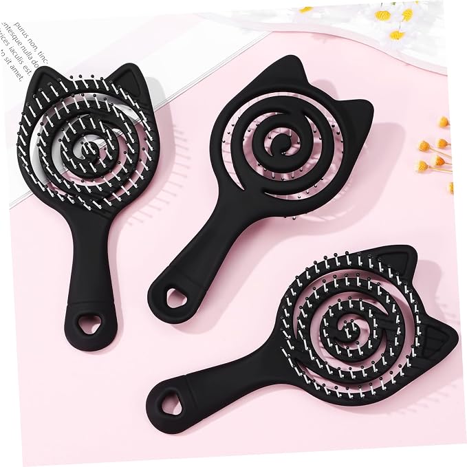 3pcs Cat Spa Tool Detangler Brush Scalp Massager Vented Hair Brush for Women Gentle and Comfortable for Hair Types