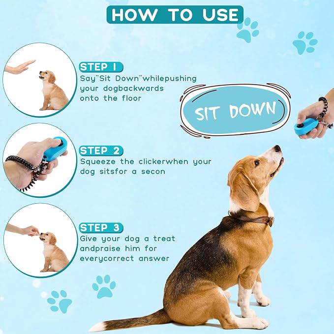 Pet Clicker, Finger Clickers, Black & Blue