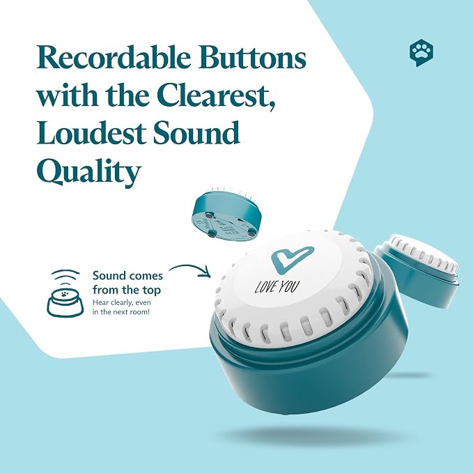Speak Up Dog Buttons for Communication, 12 Buttons, with Batteries