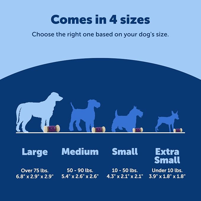 PetSafe Busy Buddy Nobbly Nubbly Treat Holding Dog Chew Toy, Large | Durable Nylon & Vanilla-Scented Rubber, Add Treat Rings or Peanut Butter, Top-Rack Dishwasher Safe, for Dogs 50-90 Lb