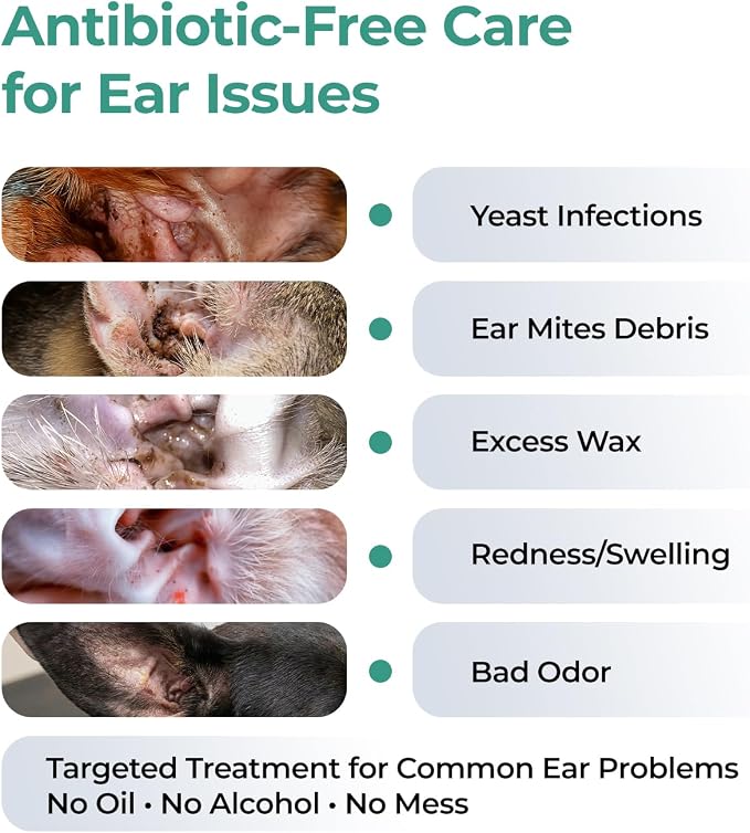 Ear Drops for Pets with Hypochlorous, 3.38 oz