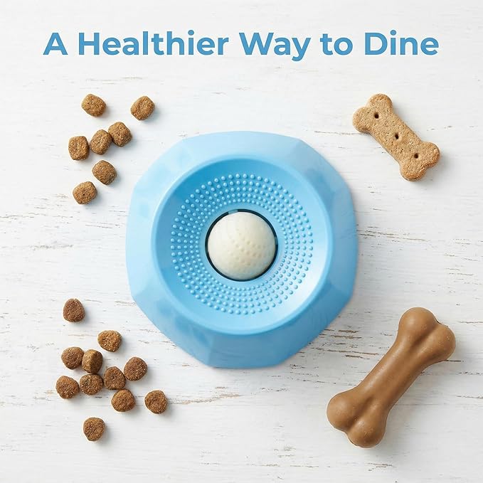 Dogs & Cats Lick Bowl Slow Feeder, Dog & Cat Enrichment Toy with Rotating Treat Ball, Strong Suction Base, Easy to Clean Interactive Puzzle Feeder for Anxiety Relief, Slow Eating & Mental Stimulation