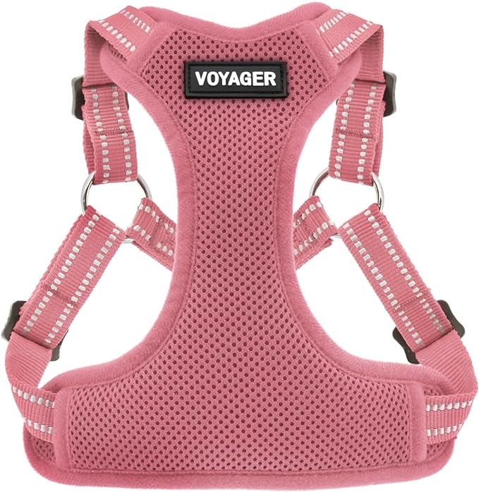 Voyager Step-in Flex Adjustable Dog Harness - Pink, Small | 15 - 18" in Chest, Fully Adjustable, Reflective Bands, All Weather Breathable Air Mesh, Lightweight, Fast Drying