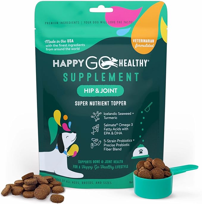 Hip & Joint Supplements for Dogs | Helps Joint Health & Mobility Support for Recovering and Senior Dogs | Natural Ingredients, Tasty Kibble Dog Food Topper | 21 Count Pack