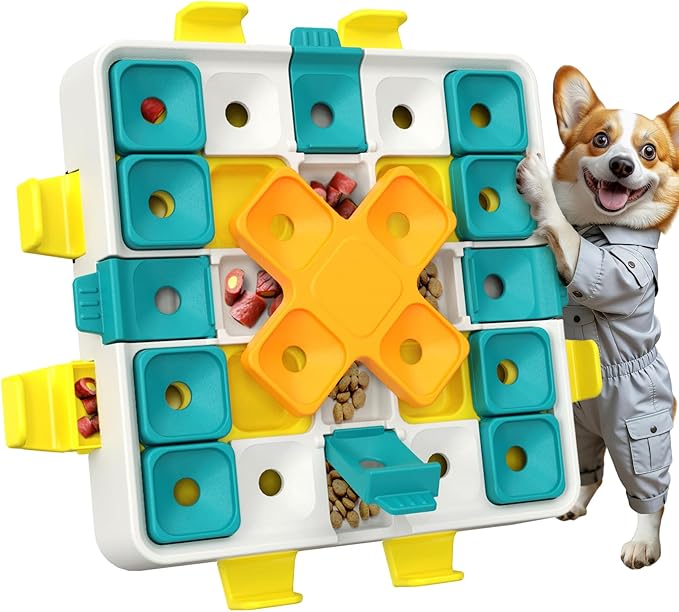 KADTC Dog Puzzle Toy, Extra-Large Size, 2 Levels of Step-by-Step Challenge, 4 Ways to Play Beginner to Advanced Slow Feeder & Mental Stimulation for Smart Dogs Enrichment Toys