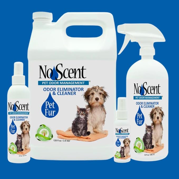 No Scent Pet Fur - Professional Dog & Cat Grooming Odor Eliminator & Coat Cleaner Between Bath Spray - Safe Natural Fast Microencapsulating Smell Remover and Fur Freshener for All Pets (32 oz)