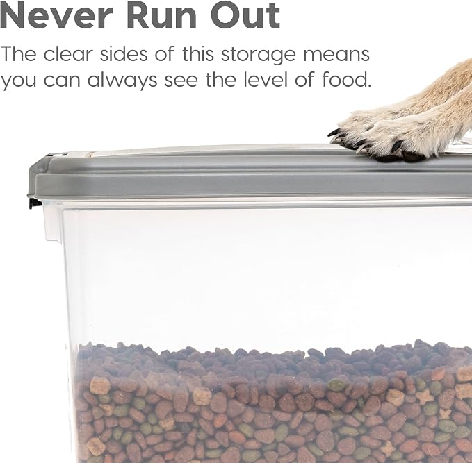 IRIS USA Airtight Dog Food Storage Container Combo, 30 lb, Chrome
