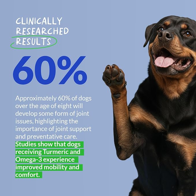 Turmeric for Dogs 90 Soft Chews - Joint, Anti-Inflammatory & Collagen