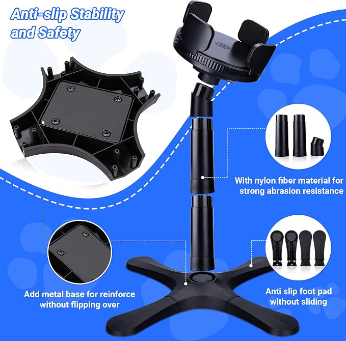 Dog Bowls,Elevated Adjustable Dog Bowl Stand with 3 Heights & Tilted Feeding Design, Raised Stand Compatible with Medium & Large Breeds(1 Pack) Black
