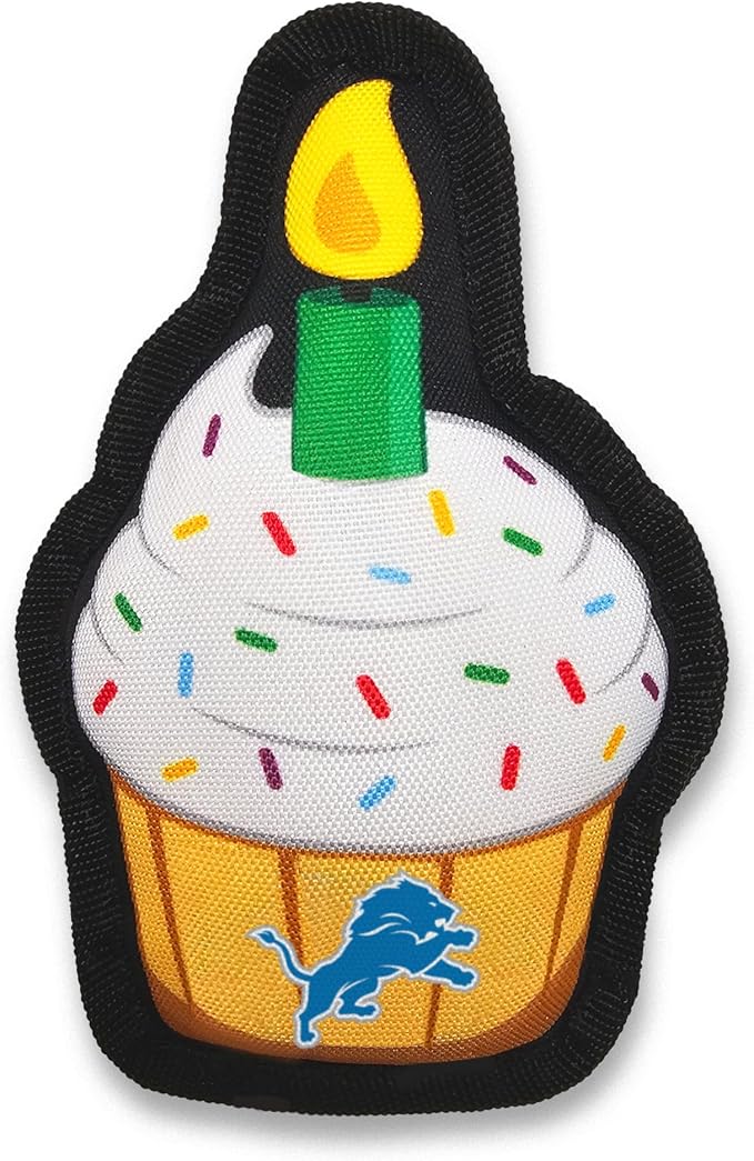 NFL Detroit Lions Dog Birthday Party Set 8pcs with 1 Football Bandana Large/X-Large, 1 Birthday Cake Toy & 6 B-Day Balloons, Dog Birthday Set, Costume, Fun Doggie Party Accesories