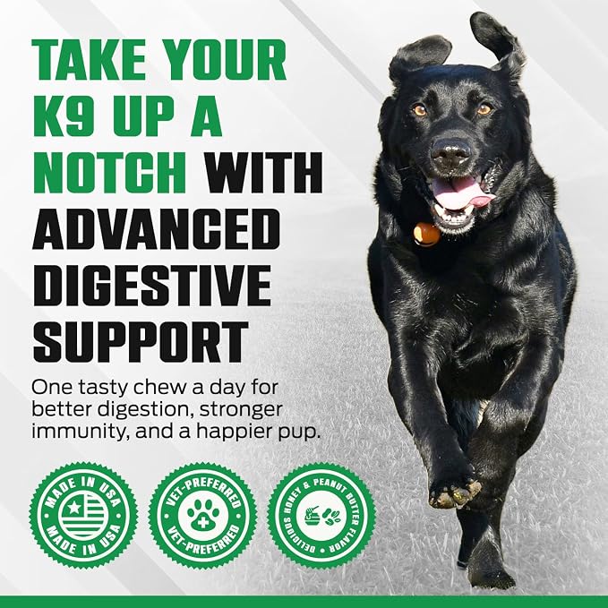 K10 Probiotic Chews for Dogs, Probiotic & Prebiotic Formula, 60 Count
