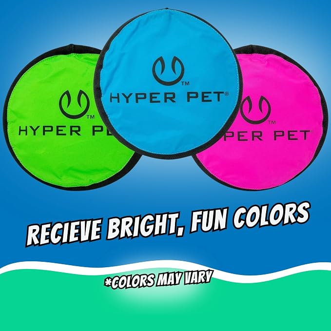 Hyper Pet Flippy Flopper Flying Disc Dog Toy 9 Inch, Floats, Colors Vary | Interactive fetch design safe on teeth, stays on the water surface for pool and lake play, multicolor styles ship assorted