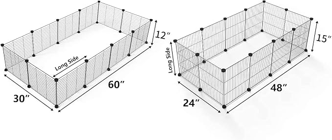 LURIVA Small Animal Playpen, Guinea Pig Cages, Pet Playpen, Rabbit Cage,Small Animal Cage, Puppy Kitten Dog Playpen, Indoor Outdoor Portable Metal Wire Yard Fence,15 X 12 Inch, 16 Panels, Black.