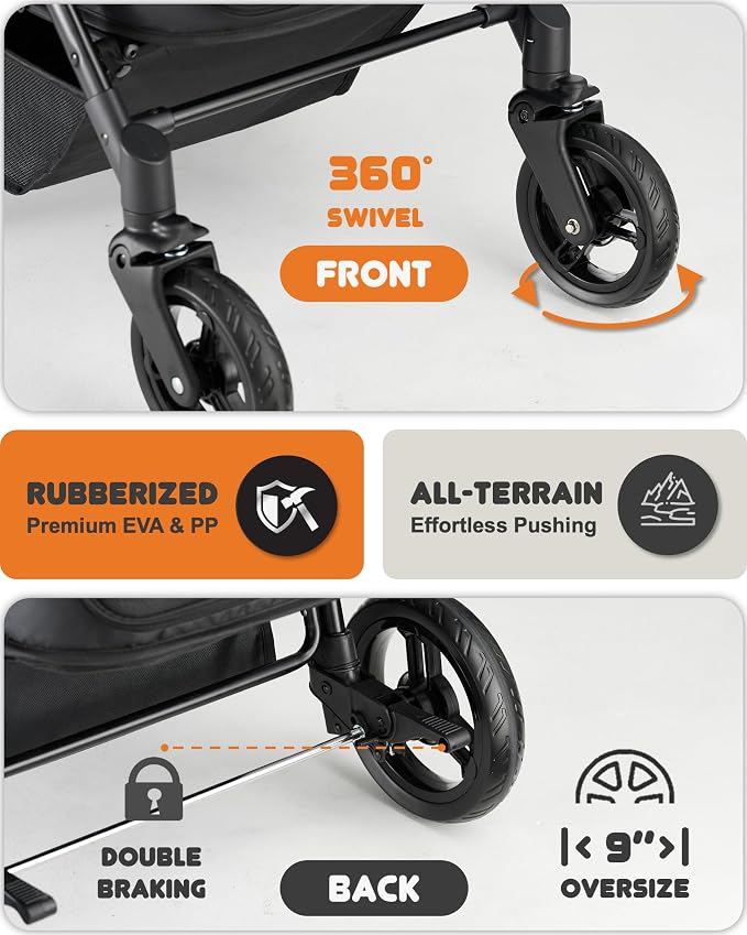 Zoosky Pet Stroller for Large Dogs - Up to 66lbs
