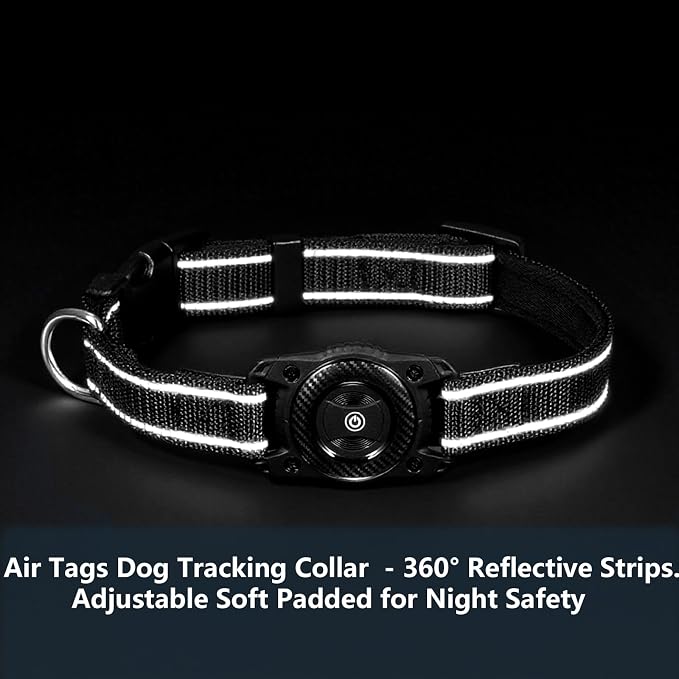 Air Tags Dog Collar, Waterproof Pet Collar with Air-Tag Chip for Apple Find My (iOS only) (SkyBlue, S)