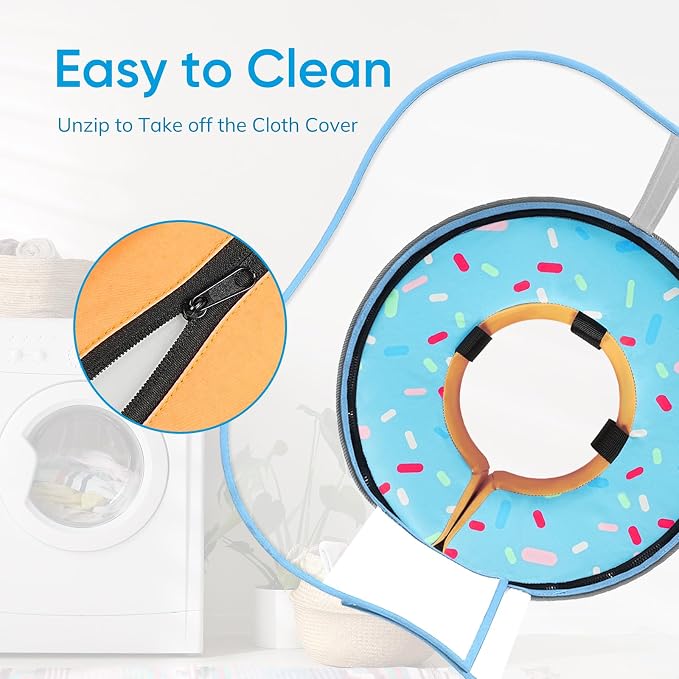 Supet Sponge Dog Cone Collar Stop Licking After Surgery, Dog Donut Collar | Adjustable Dog Recovery Collar Alternative, Detachable Shield, Soft, Comfy Cone, Neck Pillow for Medium Dogs