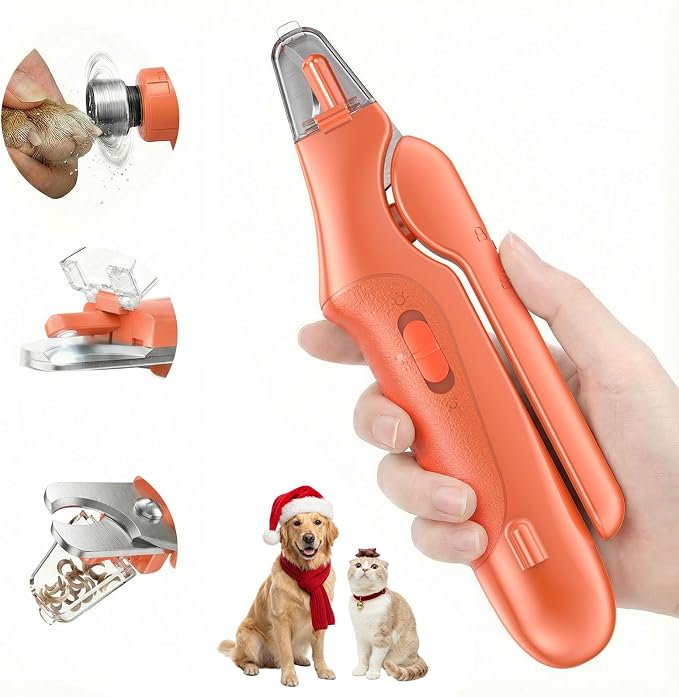 2-in-1 Dog & Cat Nail Clippers with Catcher & 2 LED Lights