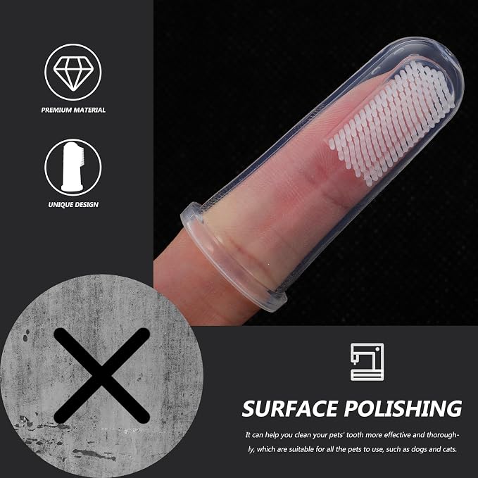 Cabilock 10 Sets Silicone Finger Toothbrushes for Pets Comfortable Gums Massager and Teeth Cleaner for Dogs and Cats Small Portable Dental Care Tool for Puppy Teeth Cleaning
