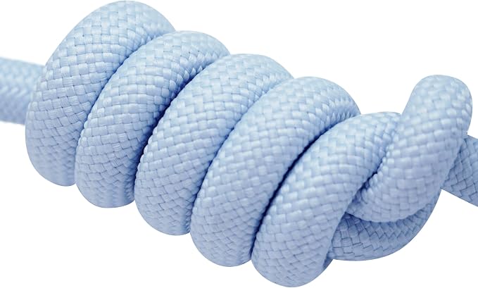 Blueberry Pet Dog Leash - Vibrant Mesh Puffer Handle, Dog Accessories Girl, Puppy Essentials, Heavy Duty Dog Leashes for Large Dogs, Girl Dog, 4ft Durable Rope, Light Blue/Coral