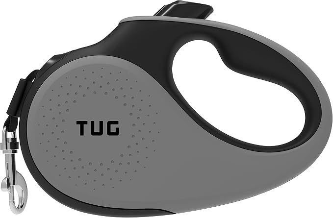 TUG Original Retractable Dog Leash, 16 ft (Large, Grey) | 360° Tangle-Free Retraction, 16 ft Tape, Quick Thumb Lock, Anti-Slip Handle, For Dogs Under 110 lbs