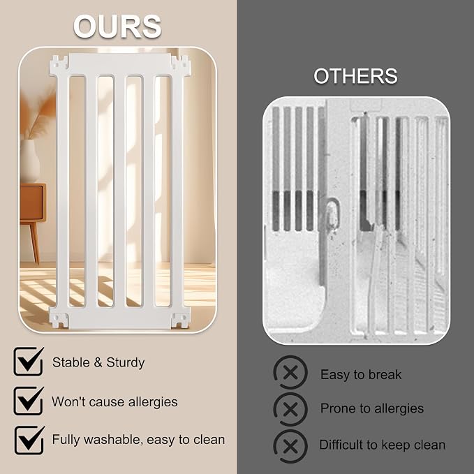 Dog Playpen with Locking Door - 12 Panels Indoor Puppy Play Pen & Pet Fence, 25.6 Inch Height Portable Playpen for Small Medium Dogs & Cats, Easy Set Up, Durable Plastic, White