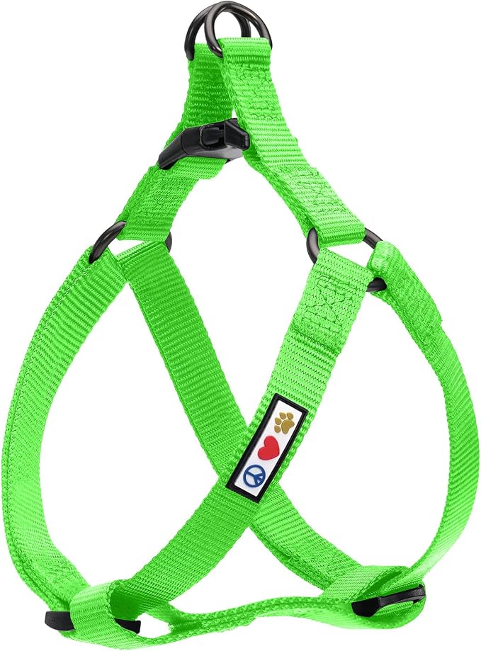 Pawtitas Solid Step-in Dog Harness – Adjustable No-Pull Vest for Puppies to Seniors, Safe & Comfortable S Green
