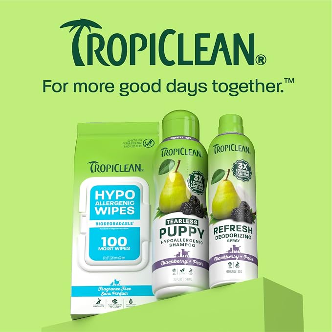 TropiClean Tearless Puppy Shampoo, 3X Long-Lasting Scent, 20oz