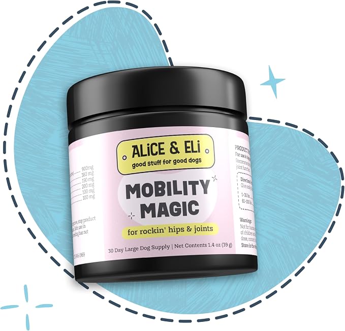 Alice & Eli Mobility Magic - Hip & Joint Supplement for Dogs - Supports Mobility with Chondroitin, Collagen, Hyaluronic Acid & Cat's Claw