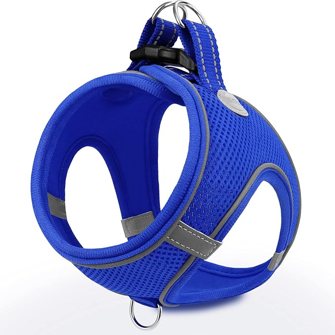 Joytale Step-in Dog Harness, Soft Breathable Mesh, Navy Blue XL | Adjustable Fit for Small Dogs, Easy Step-in with Secure Fastener, Even Chest Pressure, Reflective For Night Safety, Washable