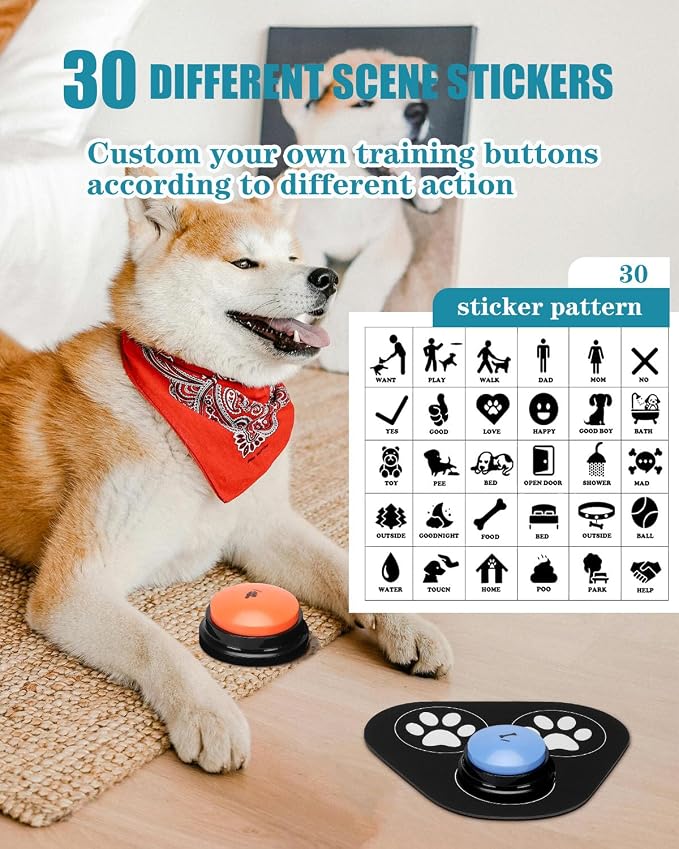 Dog Buttons for Communication, 9 Pcs
