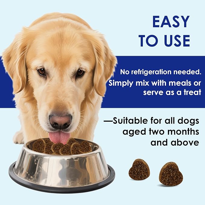 Probiotics for Dogs with Digestive Enzymes & Prebiotics - Diarrhoea Relief, Gut Health Support, Immune & Anti-Itch Function, Chicken Flavor, 120 Chews