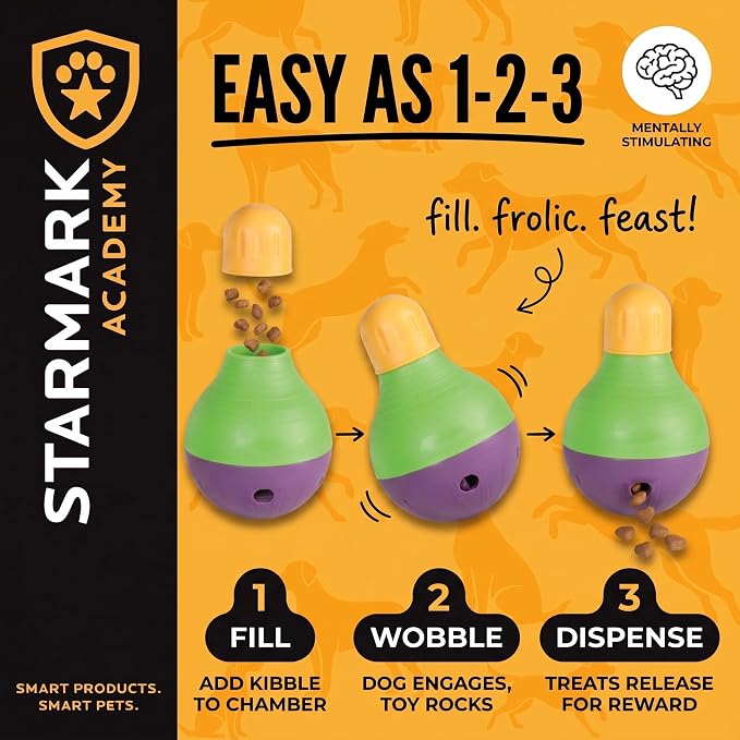 Starmark Treat Dispensing Bob-A-Lot Small Dog Interactive Feeder Toy