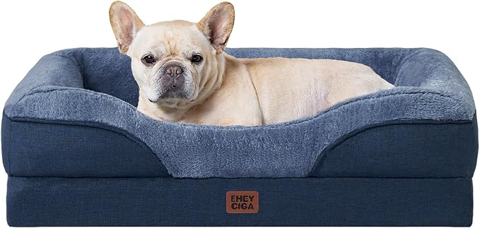 EHEYCIGA Orthopedic Memory Foam Dog Bed - Medium 30x20in, Navy