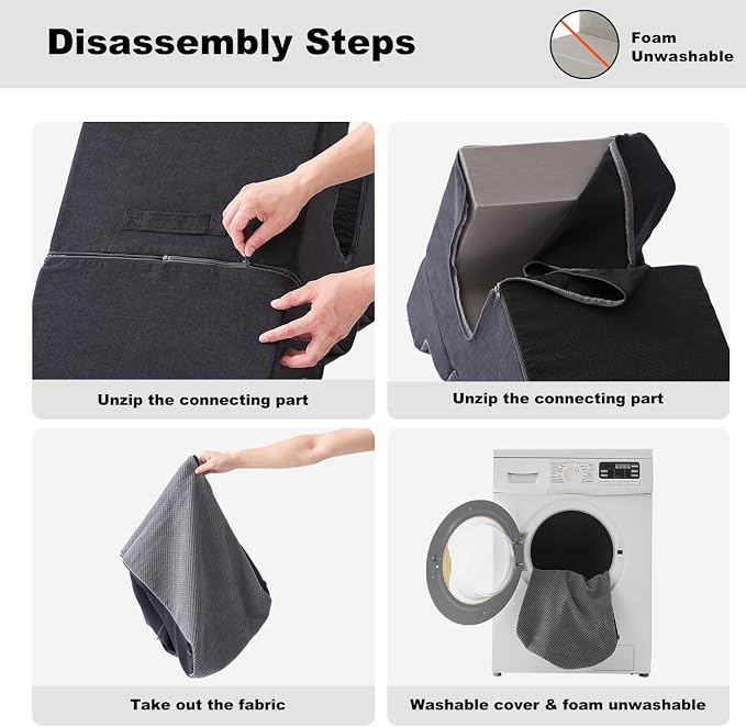 ZOMISIA Dog Ramp for Large Dogs - 24" H 5 Steps Pet Stairs for High Bed with Tunnel 2 in 1 with Zippers Suitable, Indoor Cat Ladders with Non-Slip Bottom, Black