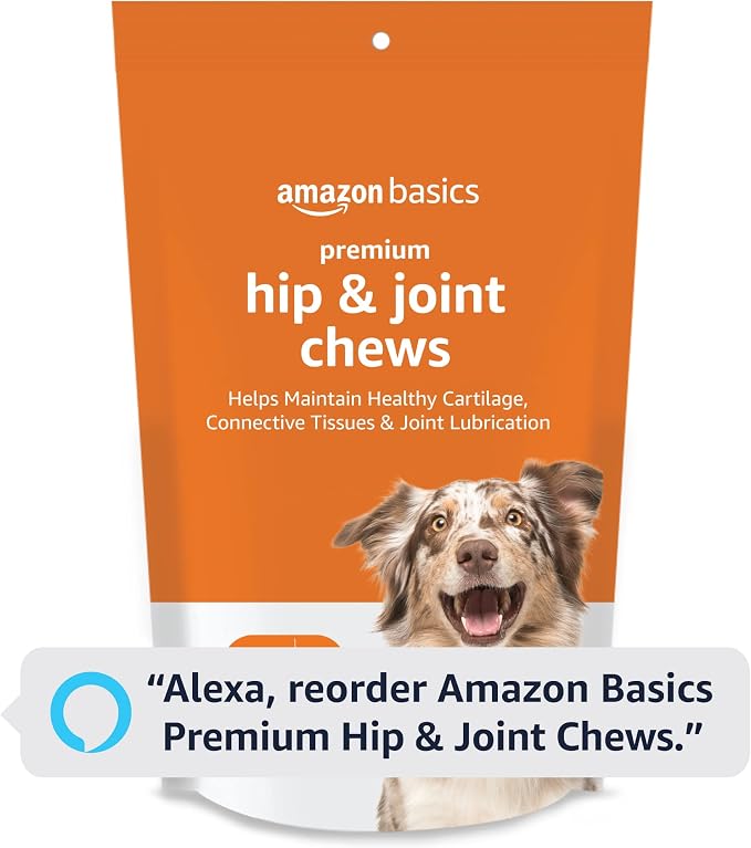 Amazon Basics Premium Dog Hip & Joint Supplement Chews with EPA and DHA, 120 Count (Previously Solimo)