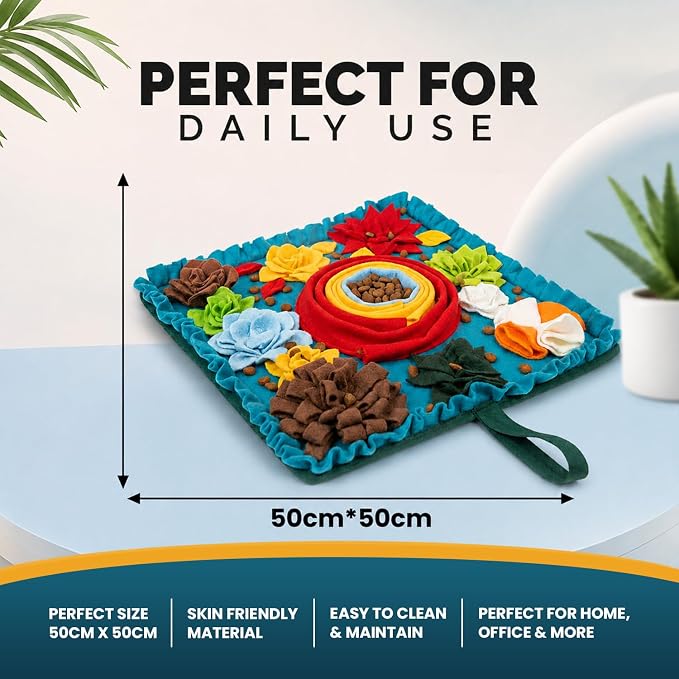 PET ARENA Dog Snuffle Feeding Mat, Adjustable Nose Work Activity Toy | Encourages natural foraging, slows eating, reduces boredom, and provides mental enrichment for pets.