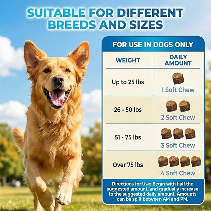 Glucosamine for Dogs Joint Support Supplement Dog Hip and Joint Chondroitin Chews Treats with MSM Dog Joint Pain Relief Mobility Supplements(Chicken Flavor)