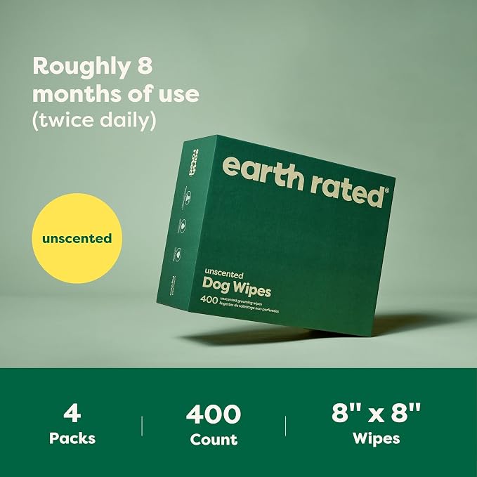 Earth Rated Dog Poop Bag Refill & Grooming Wipes Bundle - 900 Bags + 400 Grooming Wipes, Unscented