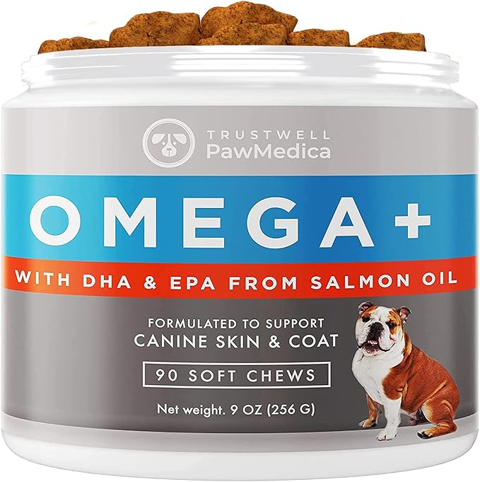 PawMedica Omega 3 Chews for Dogs - Skin & Coat Support, 90 Count